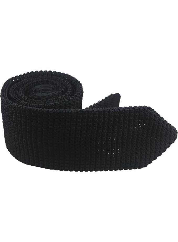 الرجال رقيقة الحياكة ربطة العنق خمر غير رسمية مصمم ربطة العنق أشار أسفل - Image 1